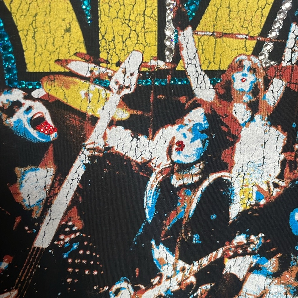 KISS custom rhinestone tee size medium - Picture 3 of 4